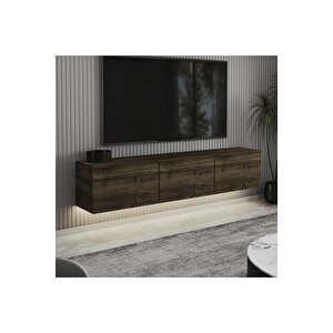 Neon Led Işıklı Duvara Monte,3 Kapaklı Tv Ünitesi,tv Sehpası İstanbul Ceviz