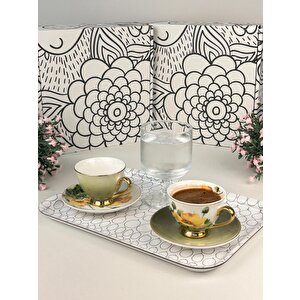 Türk Kahve Fincanı Giallo 2 Kişilik 4 Parça