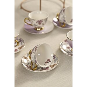 Türk Kahve Fincanı Viola 2 Kişilik 4 Parça