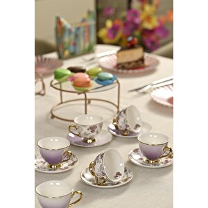 Türk Kahve Fincanı Viola 6 Kişilik 12 Parça