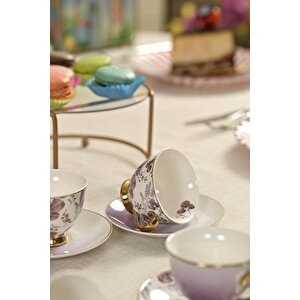 Türk Kahve Fincanı Viola 6 Kişilik 12 Parça