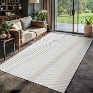 Modern Bohem Krem Salon Mutfak İç Dış Mekan Teras Balkon Oda Çocuk Halısı 80x250 cm