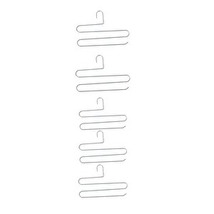 Gümüş 5'li Dolap İçi 3 Katlı Pantolon Elbise, Şal, Eşarp, Askısı, Gardrop Askılığı - Metal Paslanmaz