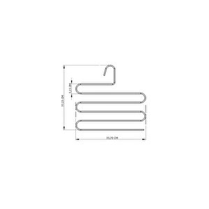 Rose Dolap İçi 5 Katlı Pantolon Elbise, Şal, Eşarp, Askısı, Çoklu Gardrop Askılığı - Metal Paslanmaz