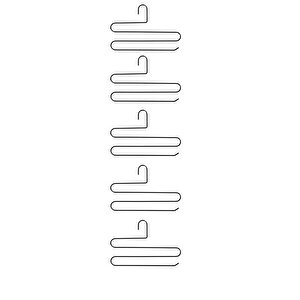 Siyah 5'li Dolap İçi 3 Katlı Pantolon Elbise, Şal, Eşarp, Askısı, Gardrop Askılığı - Metal Paslanmaz