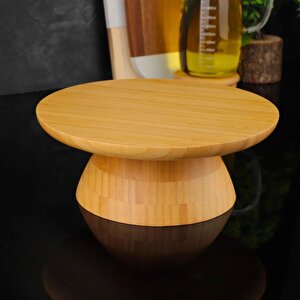 Dayanıklı Bambu Ayaklı Pasta Sunumluk Stand 7b140