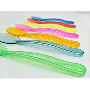 Plastik Şeffaf Altın Sarı Gold Sup Kaşık - Tatlı Dondurma Kaşığı - 12.5 Cm. - 50 Adetlik 5 Paket