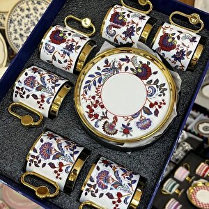 Kosova Sophia Dayanıklı Porselen 6 Kişilik Kahve Fincan Takımı