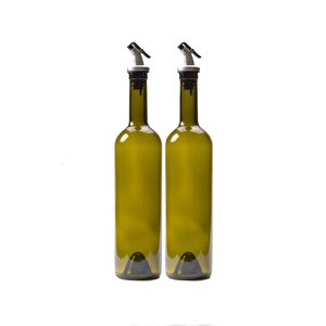 2 Adet Koyu Camlı Yağ Sişesi Tıpalı 750 Ml