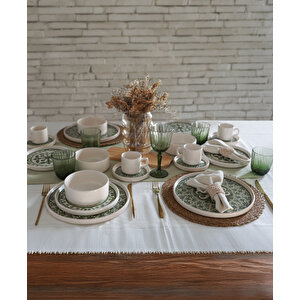 Keramika Timeless Green Stackable Yemek / Kahvaltı Takımı 20 Parça 4 Kişilik 21974-75