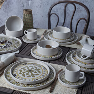 Keramika Timeless Brown Stackable Yemek / Kahvaltı Takımı 20 Parça 4 Kişilik 21972-73