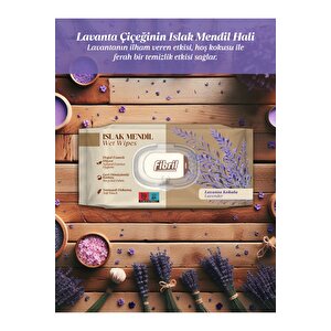 Lavanta Kokulu Islak Mendil 24x90 Pk 2160 Yaprak Doğal Esans , Geri Dönüştürülebilir Kumaş