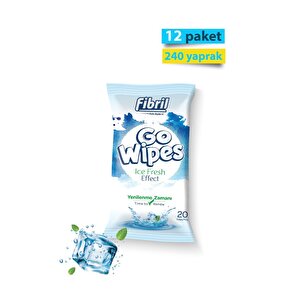 Go Wipes Ice Fresh Islak Mendil X 12 Paket 240 Yaprak