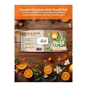 Portakal Çiçeği Kokulu Islak Mendil 24x90 Pk 2160 Yaprak Doğal Esans , Geri Dönüştürülebilir Kumaş