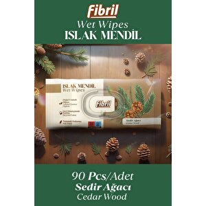 Sedir Ağacı Kokulu Islak Mendil L3x90 Lı Paket 270 Yaprak Doğal Esans , Geri Dönüştürülebilir Kumaş
