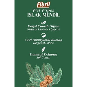 Sedir Ağacı Kokulu Islak Mendil L3x90 Lı Paket 270 Yaprak Doğal Esans , Geri Dönüştürülebilir Kumaş
