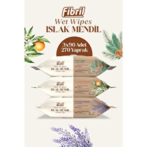 Karma Serisi Çiçek Islak Mendil 3x90 Paket 270 Yaprak Doğal Esans , Geri Dönüştürülebilir Kumaş