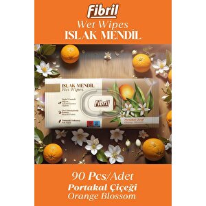 Portakal Çiçeği Kokulu Islak Mendil 3x90 Pk 270 Yaprak Doğal Esans , Geri Dönüştürülebilir Kumaş