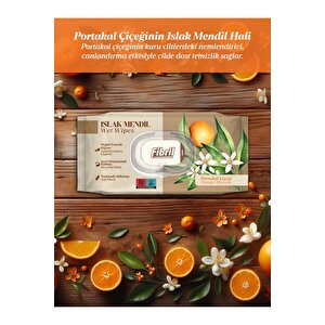 Portakal Çiçeği Kokulu Islak Mendil 3x90 Pk 270 Yaprak Doğal Esans , Geri Dönüştürülebilir Kumaş