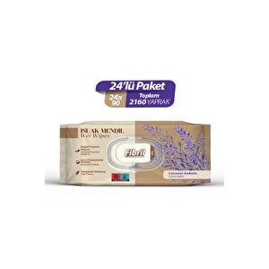 Yeni Lavanta Kokulu Islak Mendil 24x90 Pk 2160 Yprk Doğal Esans , Geri Dönüştürülebilir Kumaş