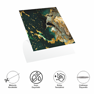 Decohandy Pvc Yapışkanlı Yer Karosu 30x30cm 4'lü Paket - Green Edition 0,36m2