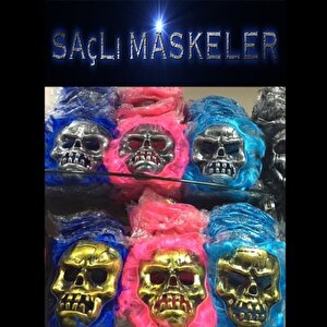 Saçlı İskelet Yüzlü Maskeler