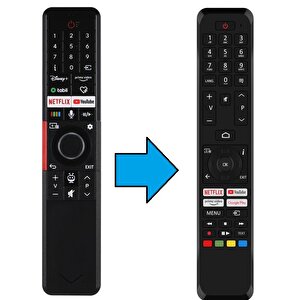 Vestel Android Tv Kumandası Mikrofonsuz-sağdaki Gönderilir