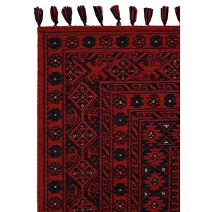 Cool Halı Atlas 04 Kırmızı Mutfak Halısı Yıkanabilir Halı Kaymaz Taban Afgan Halısı Salon Halısı