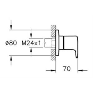 Root Round Ankastre Stop Valf A4273029 Sıva Üstü Grubu - Soft Bakır