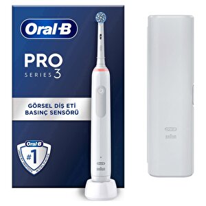 Oral-b Pro 3500 Elektrikli Beyaz Diş Fırçası + Seyahat Kabı