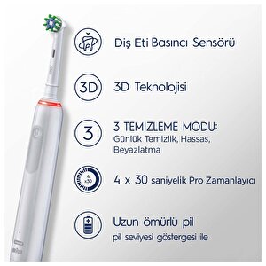 Oral-b Pro 3500 Elektrikli Beyaz Diş Fırçası + Seyahat Kabı