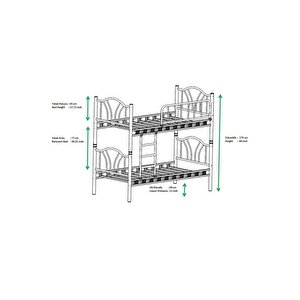 Genç Çocuk Odası Metal Ranza 90x200