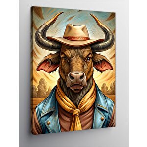 Kanvas Tablo Kovboy Boğa 70x100 cm