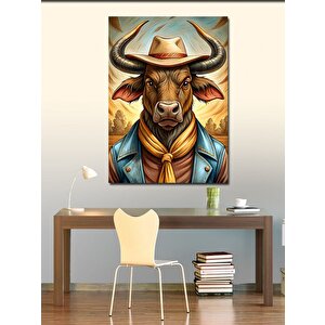 Kanvas Tablo Kovboy Boğa 70x100 cm