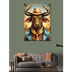 Kanvas Tablo Kovboy Boğa 70x100 cm