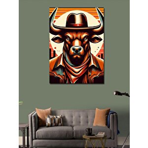 Kanvas Tablo Kovboy Boğa 70x100 cm