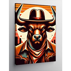 Kanvas Tablo Kovboy Boğa 50x70 cm