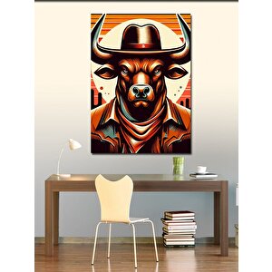 Kanvas Tablo Kovboy Boğa 50x70 cm