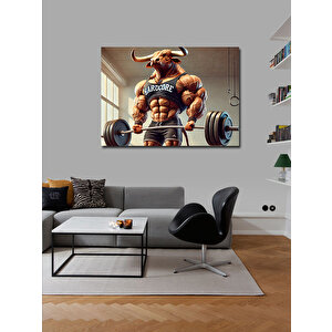 Kanvas Tablo Halter Kaldıran Boğa 70x100 cm