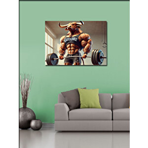 Kanvas Tablo Halter Kaldıran Boğa 70x100 cm