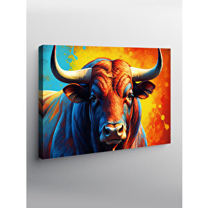 Kanvas Tablo Renkli Boğa Portresi 50x70 cm