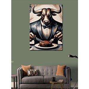 Kanvas Tablo Yemek Yiyen Boğa 50x70 cm