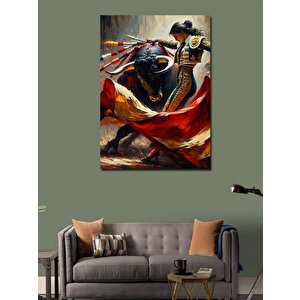 Kanvas Tablo Matador Ve Boğa 100x140 cm
