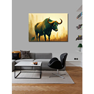 Kanvas Tablo Güçlü Boğa İllüstrasyonu 70x100 cm