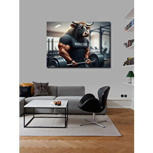 Kanvas Tablo Halter Kaldıran Boğa Figürü 50x70 cm