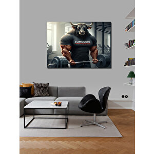 Kanvas Tablo Halter Kaldıran Boğa Tasviri 50x70 cm