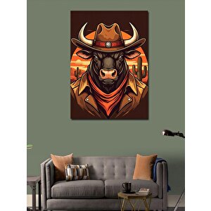 Kanvas Tablo Kovboy Boğa 70x100 cm