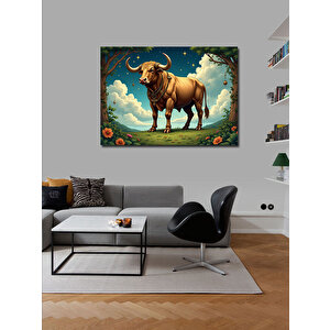 Kanvas Tablo Kozmik Boğa Burcu Figürü 100x140 cm