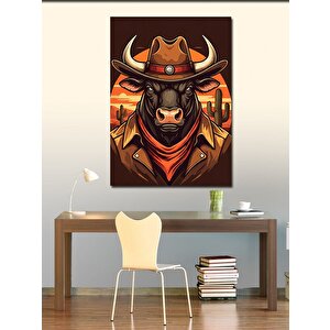Kanvas Tablo Kovboy Boğa 50x70 cm