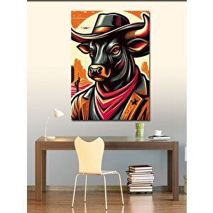 Kanvas Tablo Kovboy Boğa 50x70 cm